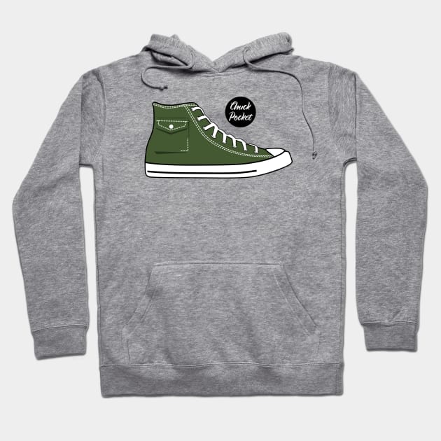 Shoe chuck pocket green army Hoodie by creative.z